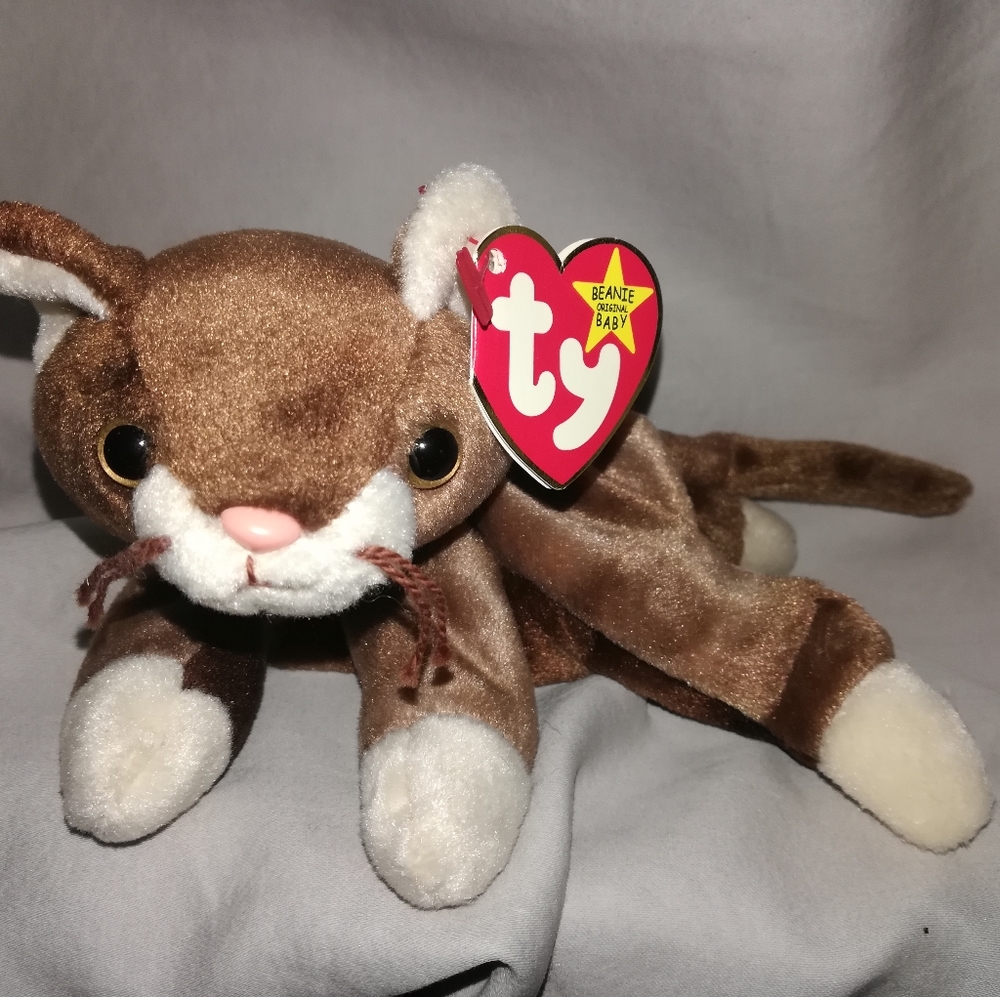 Vintage TY Beanie Baby 'Pounce' the Cat
